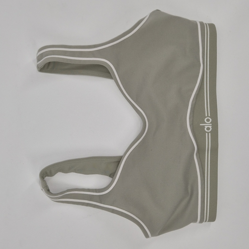 Alo Yoga Airbrush Heart Throb Bra Limestone Medium - Picture 2 of 8